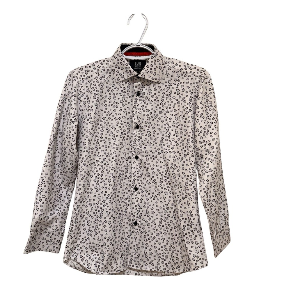 Elie Balleh Button Up Shirt Rockabilly Flip Cuff Youth 14 Made In Italy